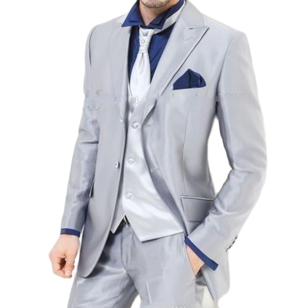 Men Formal Wear For Dinner - 사용자 정의 만든 실버 반짝 이는