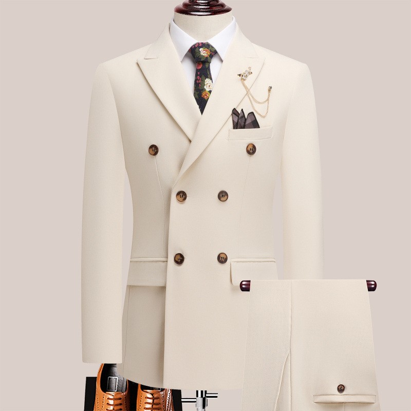 Men Formal Wear For Dinner - 남성 정장 세트 럭셔리 딥 화이트