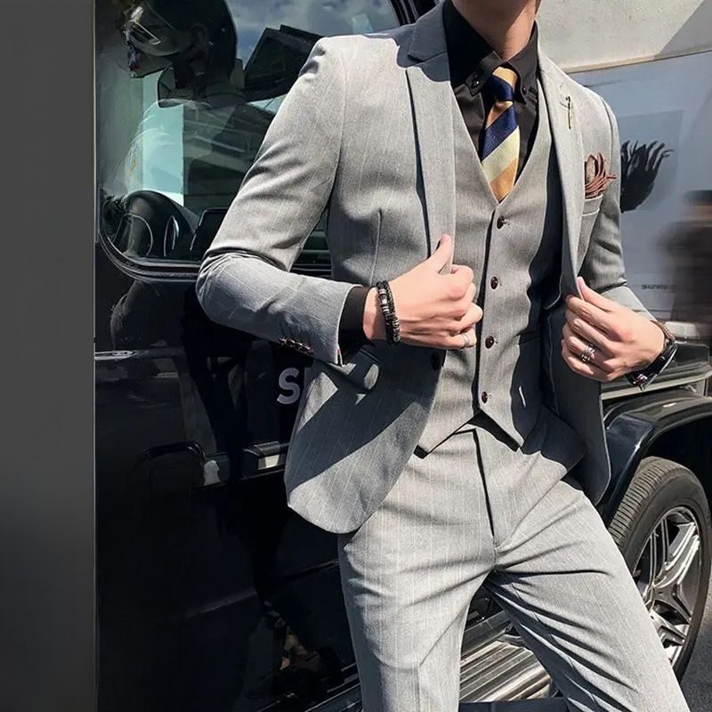 Men'S Urban Formal Wear - 슬림핏 티셔츠 스타일 수트 웨딩 턱시도
