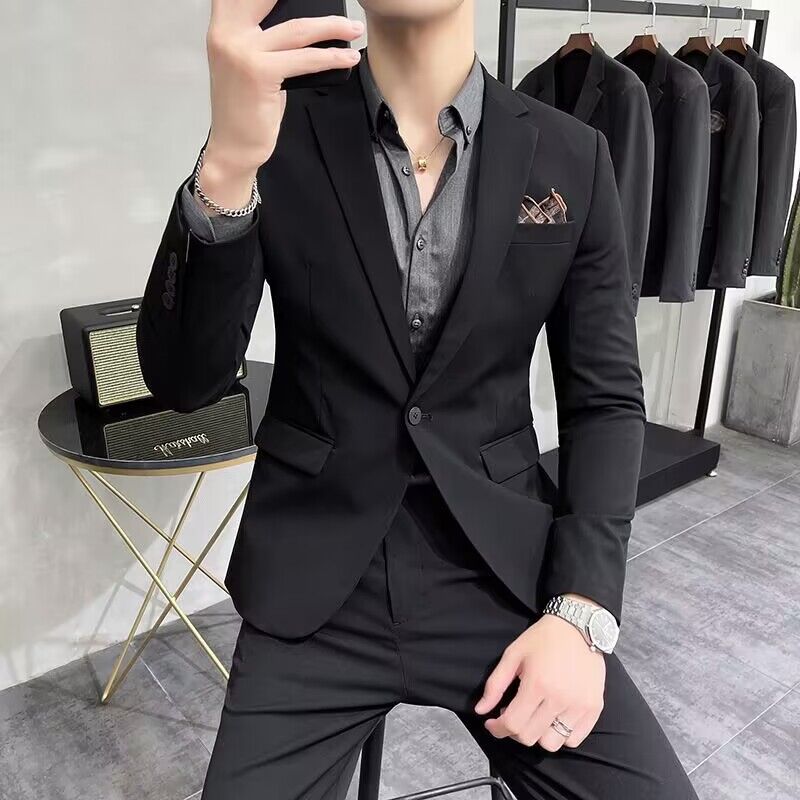 Men'S Urban Formal Wear - 맞춤형 남성 웨딩 정장 세트 비즈니스