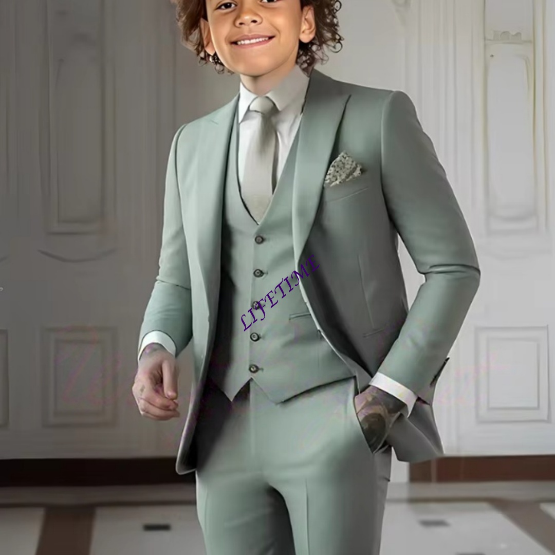 Formal Wear For Men Kids - 소년을위한 밝은 녹색 3 피스 정장