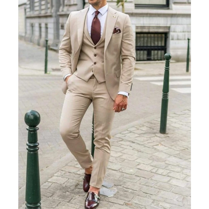Men Formal Wear For Dinner - 노치 라펠 남성 정장 슬림핏 비즈니스