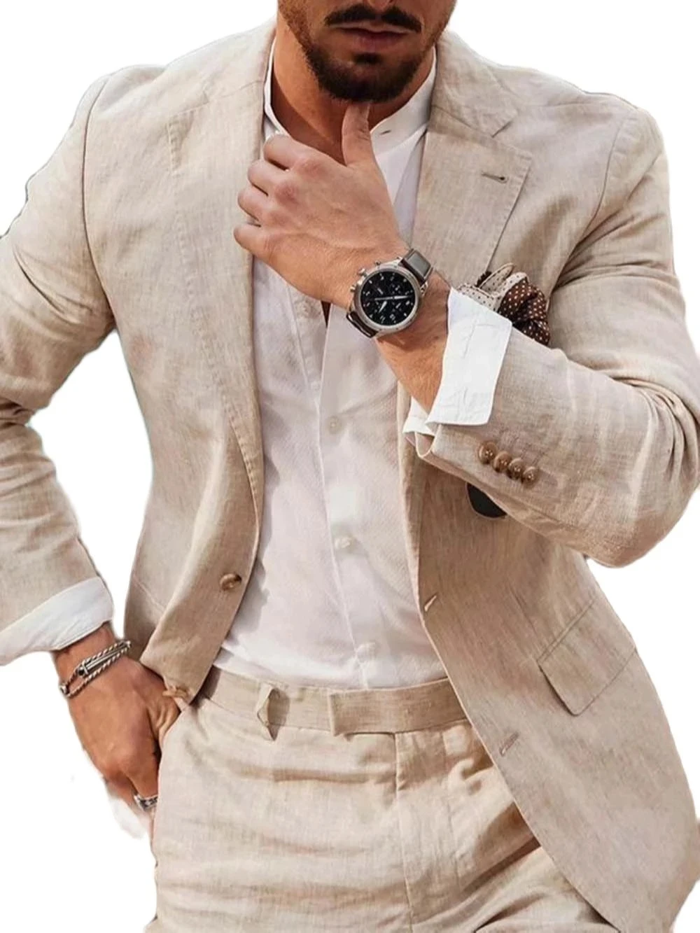 여름 해변 비즈니스 리넨 남성 정장 맞춤 제작 2피스  - Men Formal Wear For Summer 리뷰 및 가격