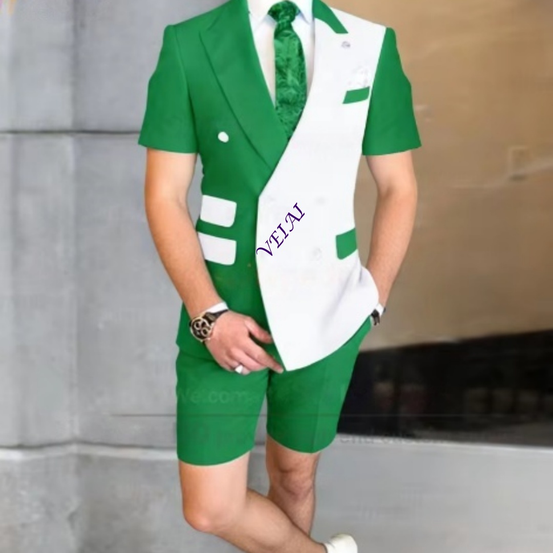 여름 남성용 2피스 캐주얼 수트 세트 반팔 더블&싱글  - Men Formal Wear For Summer 리뷰 및 가격
