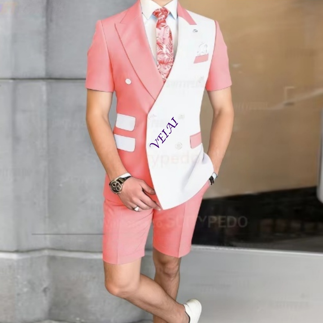 여름 남성용 2피스 캐주얼 수트 세트 반팔 더블&싱글  - Men Formal Wear For Summer 리뷰 및 가격
