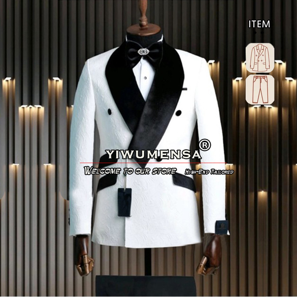 남자를위한 맞춤형 신랑 착용 웨딩 정장 블랙 벨벳 옷깃 - Men'S Formal Wear For Marriage 리뷰 및 가격