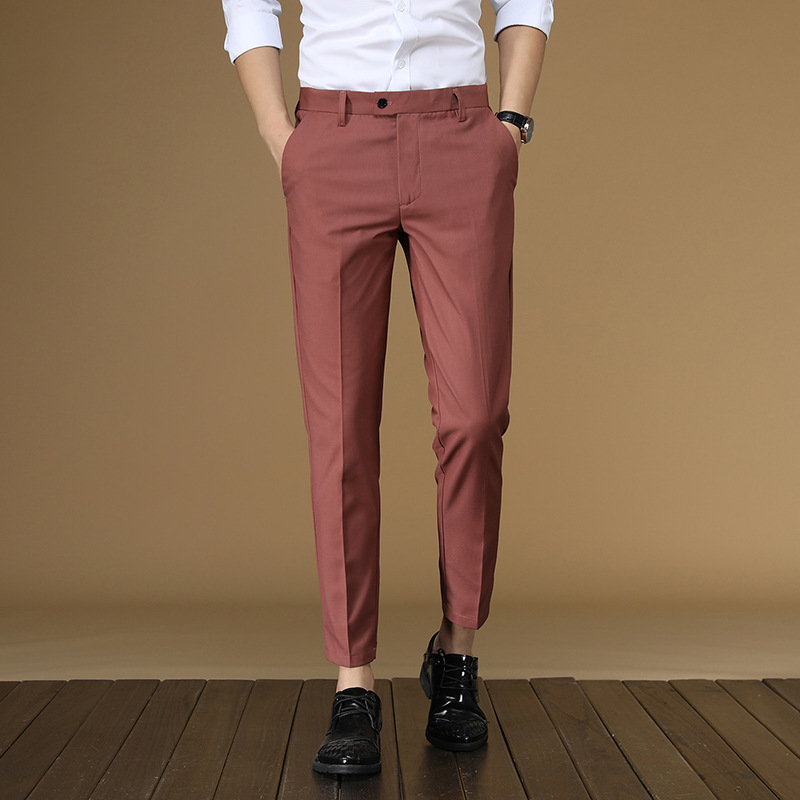 남성용 여름 정장 바지, 레드 블랙 카키 플랫, 포멀  - Men Formal Wear For Summer 리뷰 및 가격