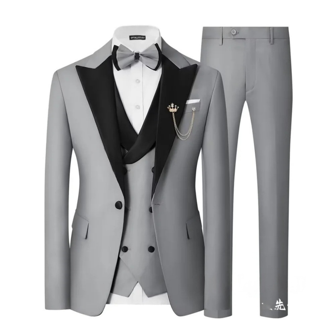 남성 슬림핏 3피스 턱시도 정장 세트 더블 브레스티드  - Men Formal Wear For Dinner 리뷰 및 가격