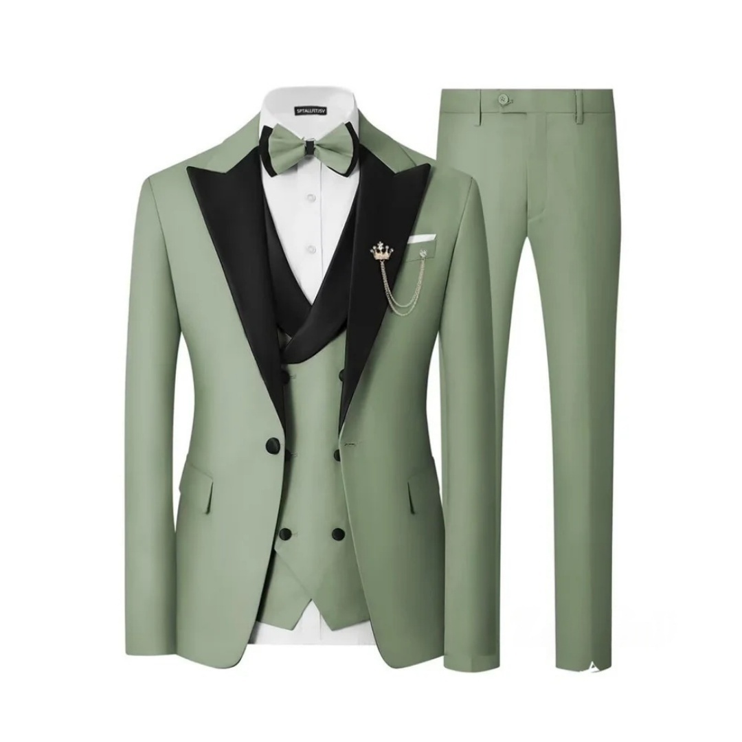 남성 슬림핏 3피스 턱시도 정장 세트 더블 브레스티드  - Men Formal Wear For Dinner 리뷰 및 가격
