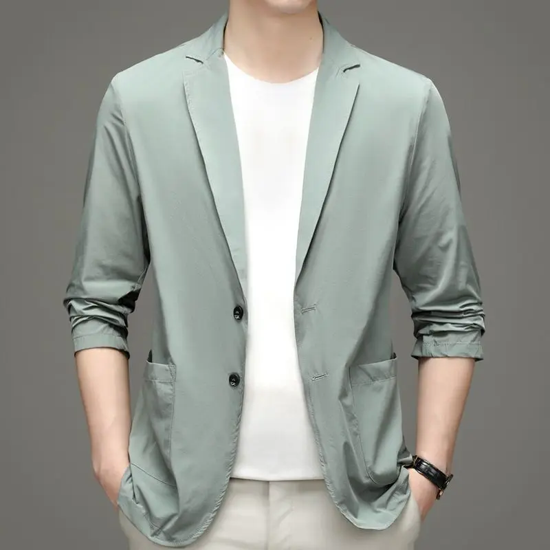 남성용 얇은 블레이저, 비즈니스 캐주얼 세트 재킷, 통 - Men Formal Wear For Summer 리뷰 및 가격