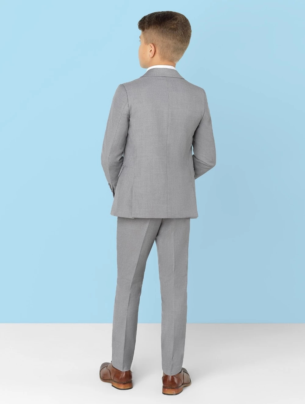 라이트 그레이 노치 라펠 키즈 웨딩 수트 어린이 신랑  - Formal Wear For Men Kids 리뷰 및 가격