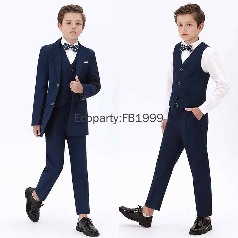 아이들을위한 4pcs 정장 소년 결혼식 정장 복장 세트 - Formal Wear For Men Kids 리뷰 및 가격