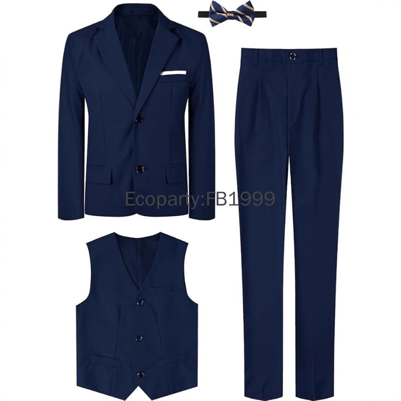 아이들을위한 4pcs 정장 소년 결혼식 정장 복장 세트 - Formal Wear For Men Kids 리뷰 및 가격
