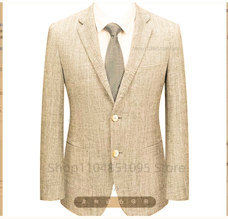 남성 슬림핏 린넨 수트 블레이저 베이지/블루 투버튼 수 - Men Formal Wear For Summer 리뷰 및 가격