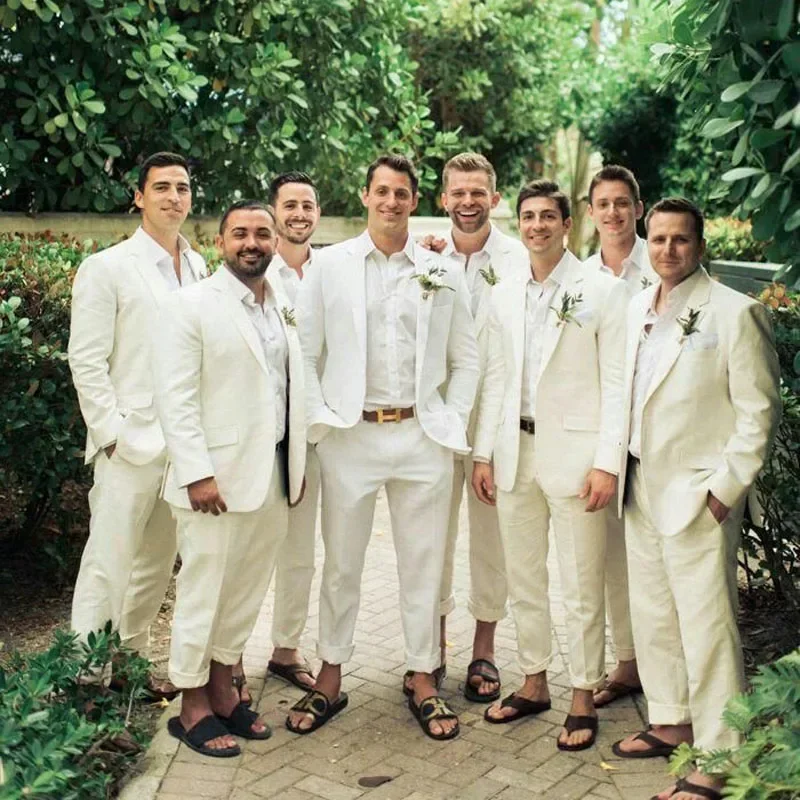 남성용 리넨 웨딩 턱시도, 여름 해변 포멀 남성 정장, - Men Formal Wear For Summer 리뷰 및 가격