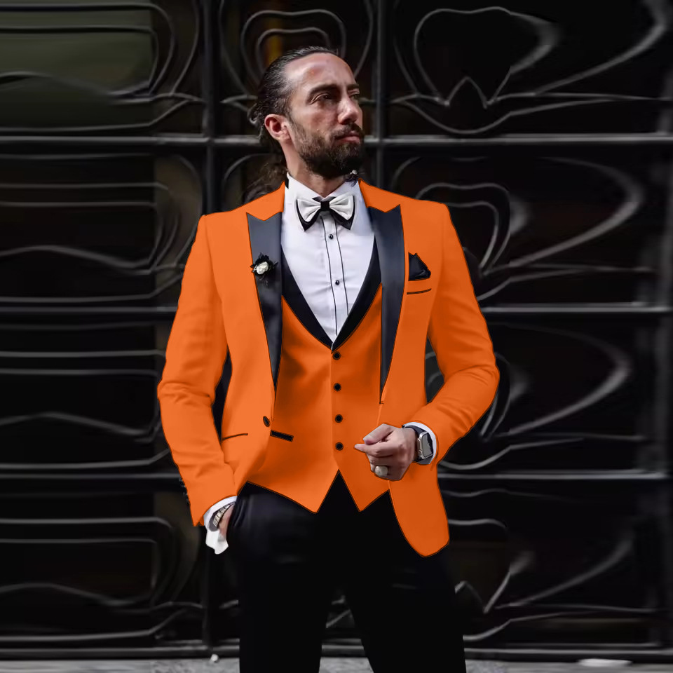 남성 슬림핏 3피스 턱시도 원버튼 피크 라펠 재킷, 베 - Men Formal Wear For Dinner 리뷰 및 가격