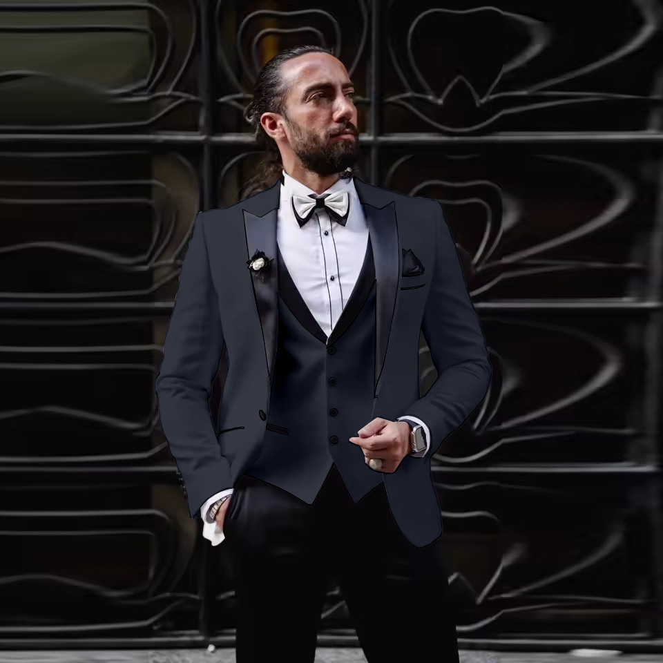 남성 슬림핏 3피스 턱시도 원버튼 피크 라펠 재킷, 베 - Men Formal Wear For Dinner 리뷰 및 가격