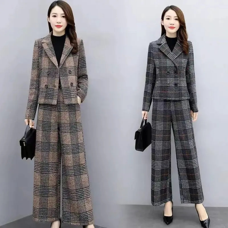 패션 와이드 레그 팬츠 수트 여성용 2026년 가을 겨 - Double Breasted Blazer 리뷰 및 가격