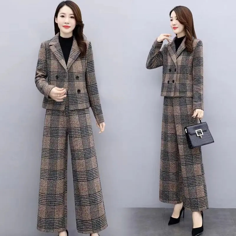 패션 와이드 레그 팬츠 수트 여성용 2026년 가을 겨 - Double Breasted Blazer 리뷰 및 가격